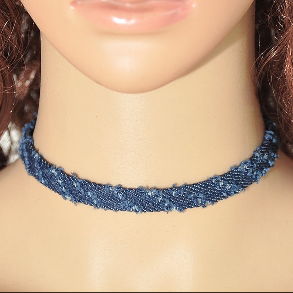 Denim Choker Necklace